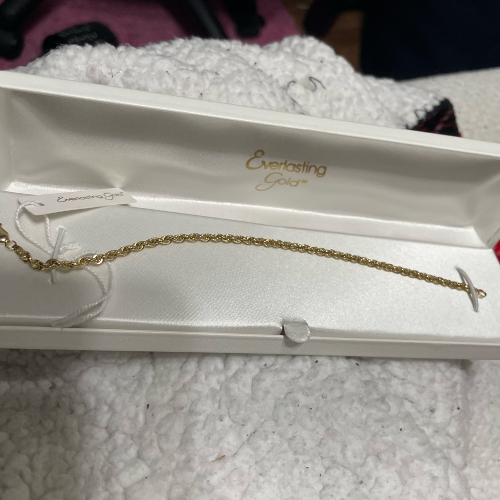Gold Glitter Cute Rope Chain Bracelet 7.5 inches
